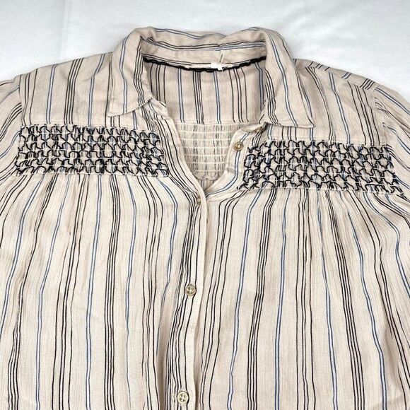 Anthropologie Floreat Norfolk Striped Embroidered Blouse - Picture 7 of 10